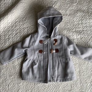 Old Navy girls 12-18 month grey toggle pea coat